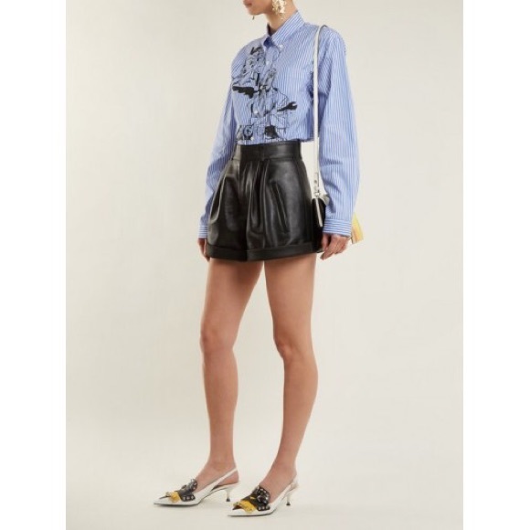 Prada Stud-embellished leather slingback pumps - Picture 3 of 8